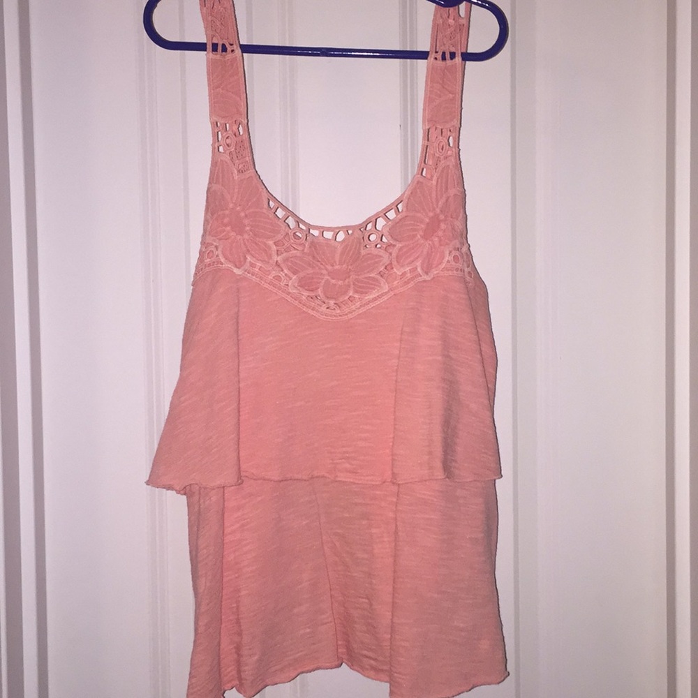 Open back orange top
